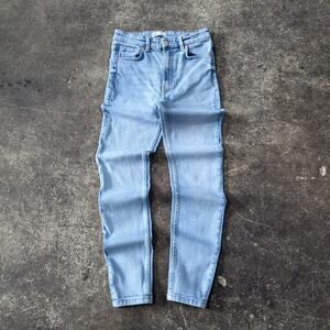 Zara Skinny Jeans Womens 4 Blue Pants Light Wash Faded Slim Ankle Denim Waist 25